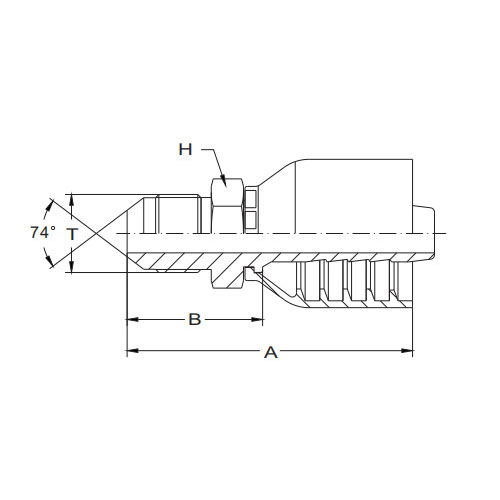 Con dấu hình nón JIC MALE 74°