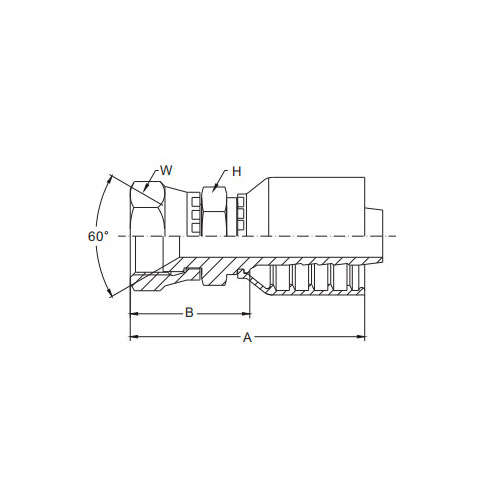JIS GAS Nữ 60° Con dấu hình nón JIS B8363
