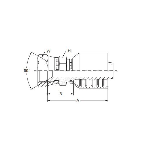 Con dấu hình nón 60 ° Komatsu Metric Nữ